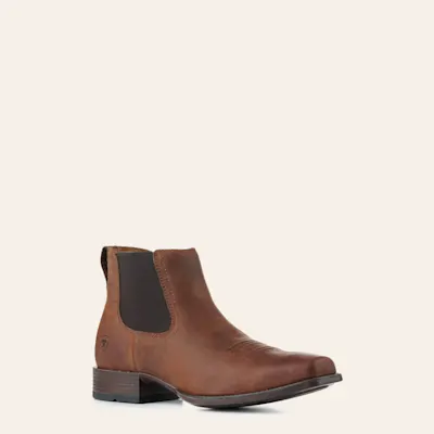 Ariat Men's Booker Ultra Rough Tan Bantamweight Wide Square Toe Chelsea Boots