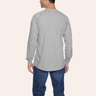 Ariat Men's Air Crew Heather Silver Fox FR Work Shirt