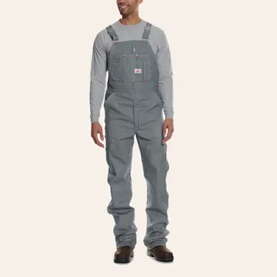Round House Striped Bib Overalls