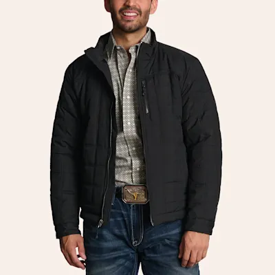 Rafter C Men's Black Quilted Puff Jacket