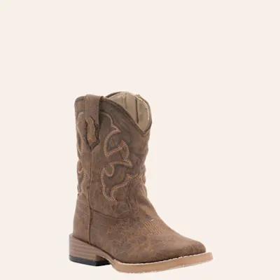 Roper Toddler Distressed Brown Square Toe Cowboy Boots
