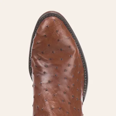 Lucchese Men's Barnwood Tan and Brown Full Quill Ostrich R-Toe Exotic Cowboy Boots 4 Lucchese Men's Barnwood Tan and Brown Full Quill Ostrich R-Toe Exotic Cowboy Boots