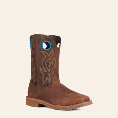 Justin Men's All Around Walnut Brown Waterproof Square Steel Toe Work Boots