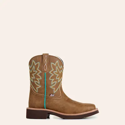Justin Women's Sunny Chocolate Gypsy Wide Square Toe Cowboy Boots 5 Justin Women's Sunny Chocolate Gypsy Wide Square Toe Cowboy Boots