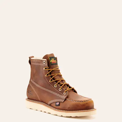 Thorogood Men's MAXWear Brown Crazy Horse Wedge Moc Toe Lace Up Work Boot