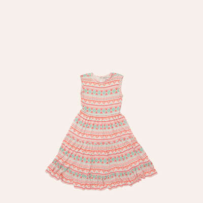 Montana Clothing Girl's Coral Aztec Print Dress