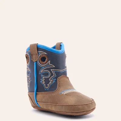 Twister Infant Baby Bucker Ben Brown and Navy Round Toe Cowboy Boots