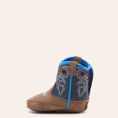 Twister Infant Baby Bucker Ben Brown and Navy Round Toe Cowboy Boots