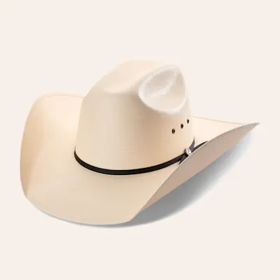 Rafter C Shantung Ivory Cattleman Crown Straw Hat