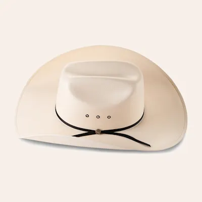 Rafter C Shantung Ivory Cattleman Crown Straw Hat
