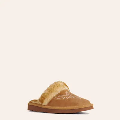 Ariat Women's Jackie Tan Exotic Embossed Suede Slipper