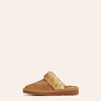Ariat Women's Jackie Tan Exotic Embossed Suede Slipper