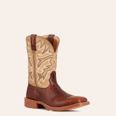 Twisted X Men's Tech X Ginger Caiman Print and Pearl Wide Square Toe Cowboy Boots