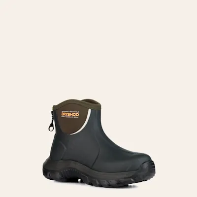 Dryshod Evalusion Black and Dark Brown Round Toe Ankle Rubber Work Boot