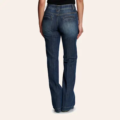 Stetson Women's Dark Wash Slash Front & Back Welt Pocket Jeans