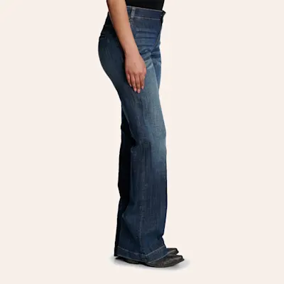 Stetson Women's Dark Wash Slash Front & Back Welt Pocket Jeans