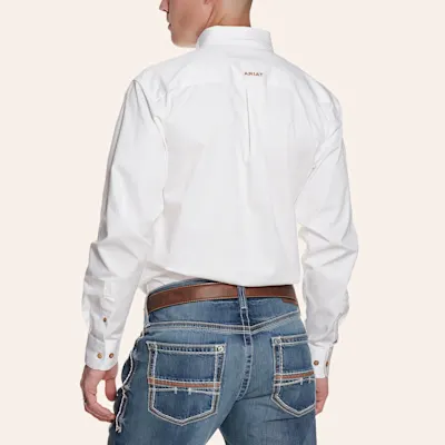 Ariat Men's Solid White Long Sleeve Western Shirt - Big & Tall