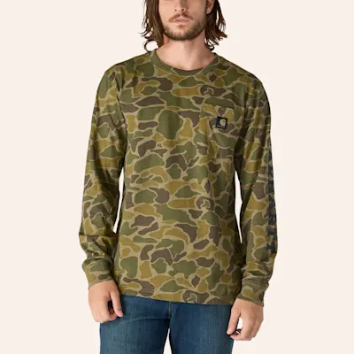 Carhartt Men's Relaxed Fit Heavyweight Burnt Olive Camo Pocket T-Shirt
