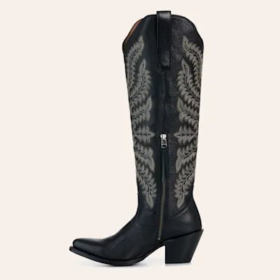 Ariat Women's Helena Black Deertan J Toe Tall Fashion Cowboy Boots