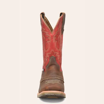 Double H Men’s Red ICE Collection Crazy Horse Leather Square Toe Cowboy Boots