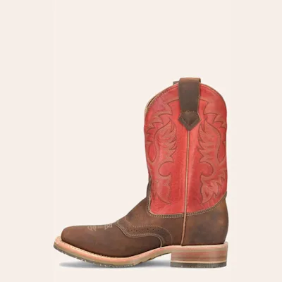 Double H Men’s Red ICE Collection Crazy Horse Leather Square Toe Cowboy Boots