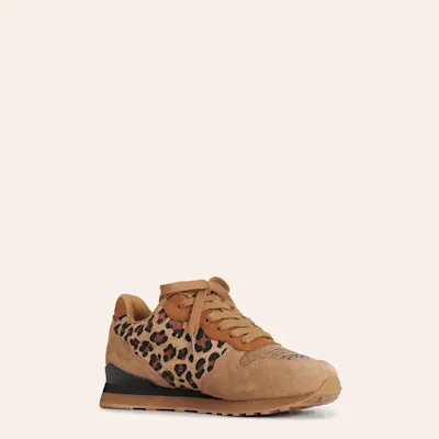 Roper Women's Giddyup Jogger Tan & Leopard Print Casual Shoes