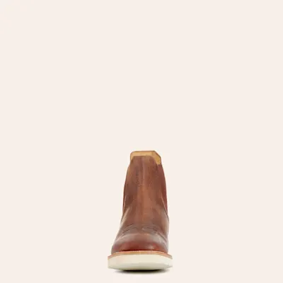 Anderson Bean Men's Horse Power Distressed Brown Wide Square Toe Chelsea Boots