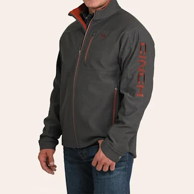 Cinch Men's Charcoal & Burnt Orange Bonded Jacket