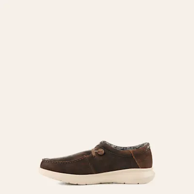 Ariat Men's Hilo Western Brown Leather Moc Toe Casual Shoes
