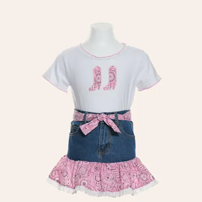 Kiddie Korral 2 Piece Pink Bandanna Outfit