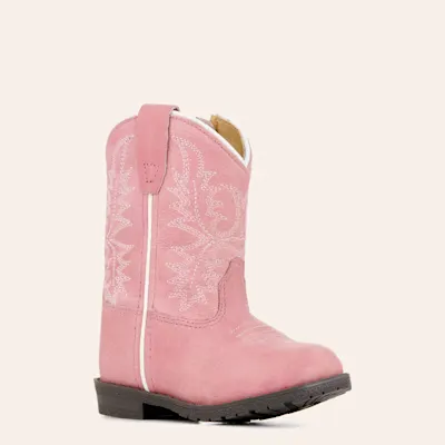Smoky Mountain Toddler's Hopalong Distressed Pink Round Toe Cowboy Boots