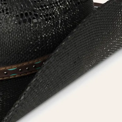 Scala by Dorfman Pacific Black Bangora Vented Straw Fashion Cowboy Hat L/XL 2 Scala by Dorfman Pacific Black Bangora Vented Straw Fashion Cowboy Hat L/XL