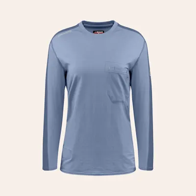 Bulwark Women's Light Blue Fire Resistant Flex Knit T-Shirt