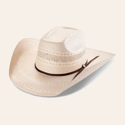 Rafter C Shantung Ivory and Tan Brick Crown Cowboy Hat