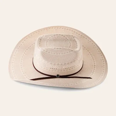 Rafter C Shantung Ivory and Tan Brick Crown Cowboy Hat