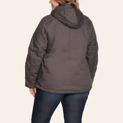 Ariat Women's Rebar Gray DuraCanvas Insulated Hooded Jacket - Plus Sizes 2 Ariat Women's Rebar Gray DuraCanvas Insulated Hooded Jacket - Plus Sizes