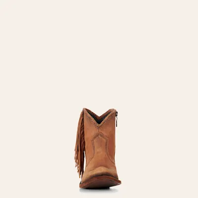 Liberty Black Women's Chloe Vegas Faggio Tan Fringe Round Toe Booties