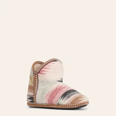 Blazin Roxx Women's Ariel Pink Gray & Tan Aztec Print Bootie Slippers