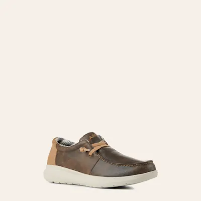 Ariat Men's Hilo Dark Brown and Tan Leather Lace Up Casual Shoes