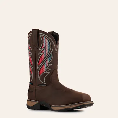Ariat Women's Anthem Dark Chocolate with Serape VentTEK Waterproof Wide Square Composite Toe Work Boot