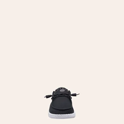 Hey Dude Women's Wendy Stretch Canvas Black Lace Moc Toe Shoes
