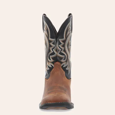 Durango Men’s Dark Brown & Black Shylo Wide Square Toe Cowboy Boots