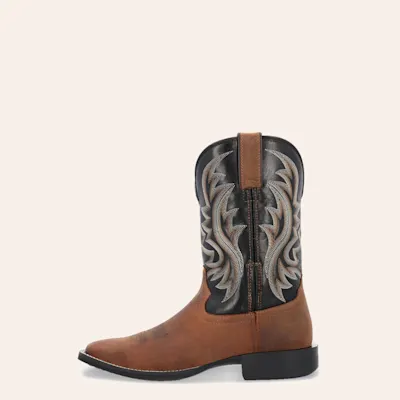 Durango Men’s Dark Brown & Black Shylo Wide Square Toe Cowboy Boots