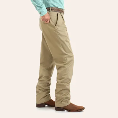 Wrangler Men's Khaki Pleated Front Relaxed Fit Wrinkle Resistant Casual Pants 2 Wrangler Men's Khaki Pleated Front Relaxed Fit Wrinkle Resistant Casual Pants