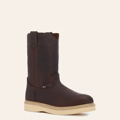 Justin Men's Axe Tan Mahogany Round Toe Work Boot