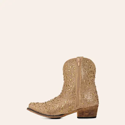 Roper Women's Shay Jewels Tan Rhinestone Snip Toe Cowboy Booties