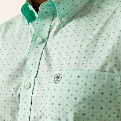 Ariat Men's Ellis Mint Geo Print Western Shirt
