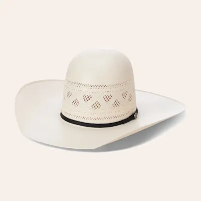 Rafter C Men's Shantung Ivory Diamond Vent Open Crown Cowboy Hat