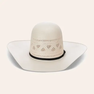 Rafter C Men's Shantung Ivory Diamond Vent Open Crown Cowboy Hat