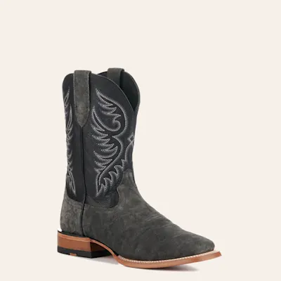Ariat Men's Wiley Black Elephant Roughout and Black Wide Square Toe Cowboy Boots
